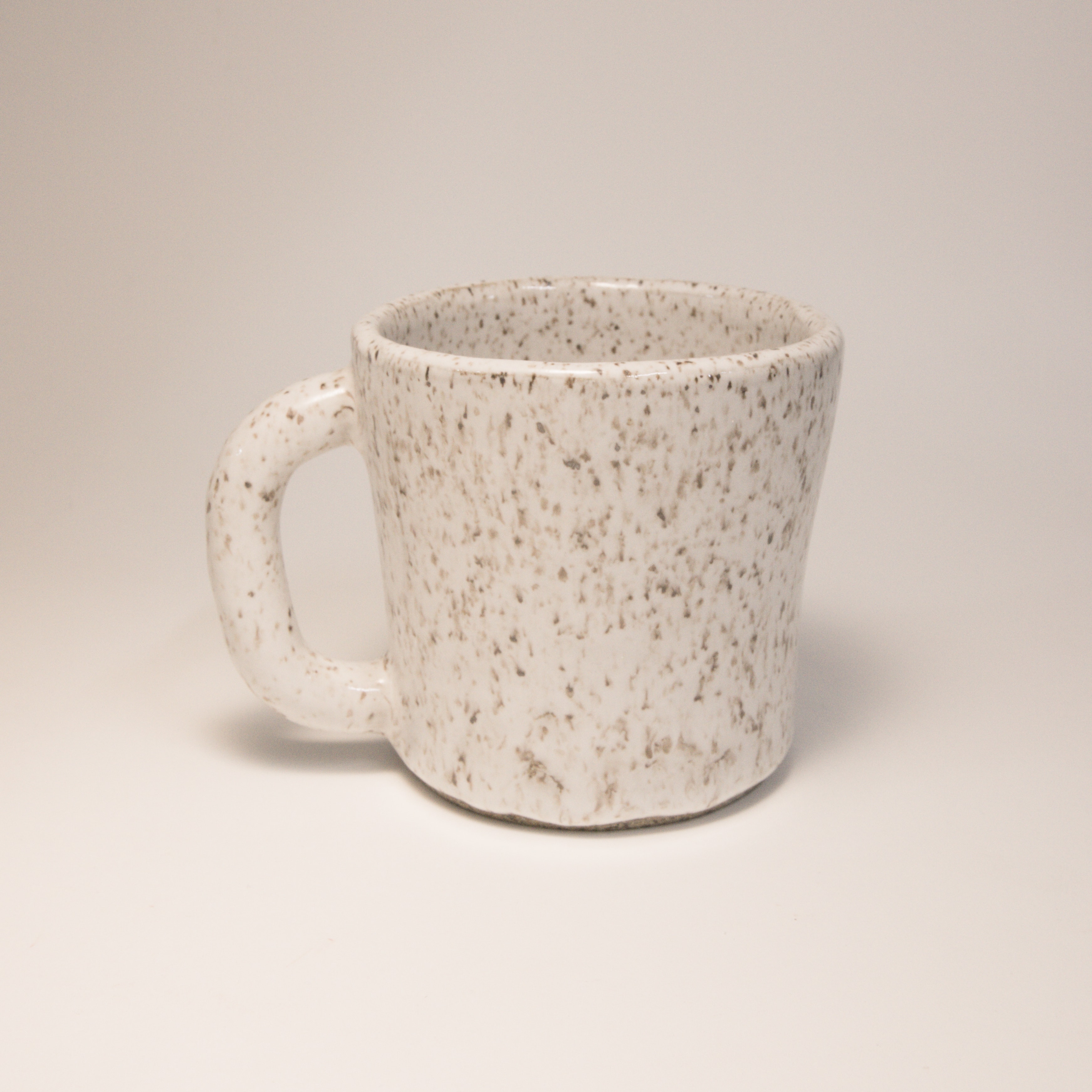 speckled white mug